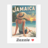ヴィンテージトラベルジャマイカトロピカルビーチレトロ風光明媚 シール (シート)