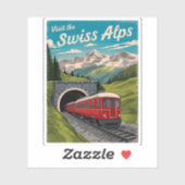 ヴィンテージトラベルスイスアルプススイスレトロ風光明媚 シール (シート)