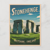 ヴィンテージトラベルストーンヘーンイングランドレトログラフィック ポストカード (正面)