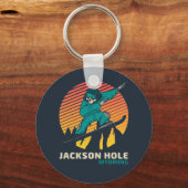 ヴィンテージトラベルスノーボーディングジャクソンホールワイオミング キーホルダー (正面)