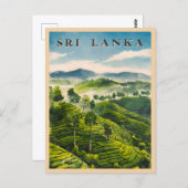 ヴィンテージトラベルスリランカセイロンティープランテーション ポストカード (正面/裏面)