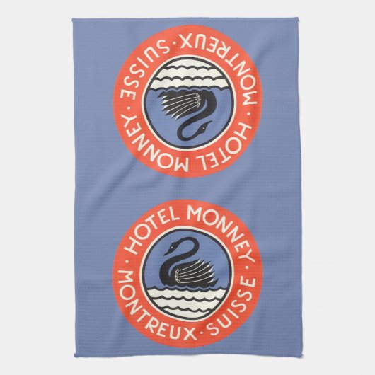 ヴィンテージトラベルスワンバードホテルモンニースイス キッチンタオル (縦)