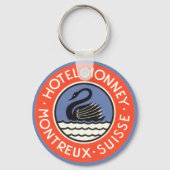 ヴィンテージトラベルスワンバードホテルモンニースイス キーホルダー (裏面)