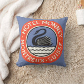 ヴィンテージトラベルスワンバードホテルモンニースイス クッション (ブランケット)