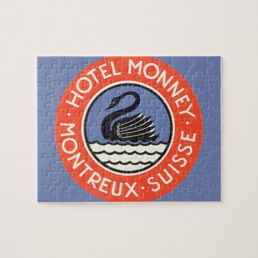 ヴィンテージトラベルスワンバードホテルモンニースイス ジグソーパズル (横)