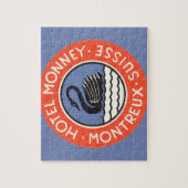 ヴィンテージトラベルスワンバードホテルモンニースイス ジグソーパズル (縦)