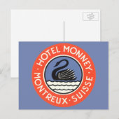 ヴィンテージトラベルスワンバードホテルモンニースイス ポストカード (正面/裏面)