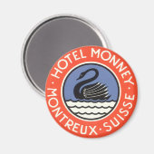 ヴィンテージトラベルスワンバードホテルモンニースイス マグネット (正面/裏面)