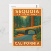 ヴィンテージトラベルセコイア国立公園カリフォルニア ポストカード (正面/裏面)
