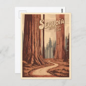 ヴィンテージトラベルセコイア国立公園レトログラフィック ポストカード (正面/裏面)
