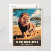 ヴィンテージトラベルセレンゲティ国立公園タンザニア ポストカード (正面/裏面)