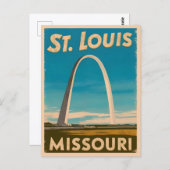 ヴィンテージトラベルセントルイスゲートウェイアーチレトロ風光明媚 ポストカード (正面/裏面)