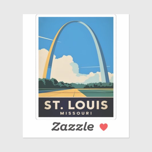 ヴィンテージトラベルセントルイミズーリゲートウェイアーチ シール (シート)