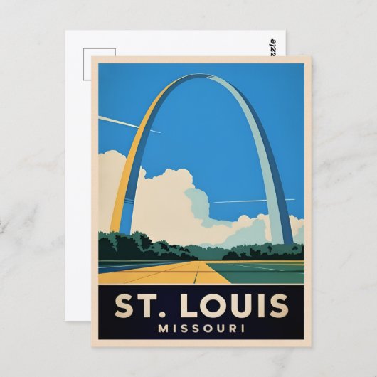 ヴィンテージトラベルセントルイミズーリゲートウェイアーチ ポストカード (正面/裏面)