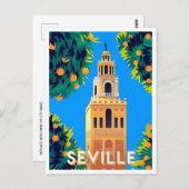 ヴィンテージトラベルセヴィルスペインセビラシティツーリズム ポストカード (正面/裏面)