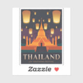 ヴィンテージトラベルタイランドランタンフェスティバルレトロ シール (シート)