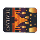 ヴィンテージトラベルタイランドランタンフェスティバルレトロ マグネット (横)