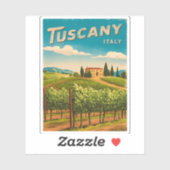 ヴィンテージトラベルタスカニーイタリアレトロ風光明媚 シール (シート)