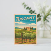 ヴィンテージトラベルタスカニーイタリアレトロ風光明媚 ポストカード (スタンド正面)