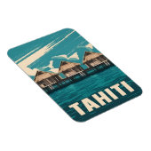 ヴィンテージトラベルタヒチシーサイドレトログラフィック マグネット (右側)
