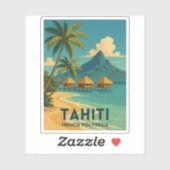 ヴィンテージトラベルタヒティフランスのポリネシアビーチレトロ シール (シート)