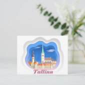 ヴィンテージトラベルタリンエストニアエストニーシティ ポストカード (スタンド正面)