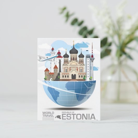 ヴィンテージトラベルタリンエストニアエストニーシティ ポストカード (スタンド正面)