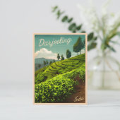 ヴィンテージトラベルダージェリングインドレトロ風光明媚 ポストカード (スタンド正面)