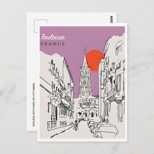 ヴィンテージトラベルトゥールーズフランスフランスのア素晴らしート ポストカード (正面/裏面)