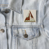 ヴィンテージトラベルトランザントランティックホテル，アルジェリア 缶バッジ (インサイチュ)