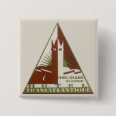 ヴィンテージトラベルトランザントランティックホテル，アルジェリア 缶バッジ (正面)