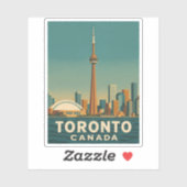 ヴィンテージトラベルトロントカナダスカイラインレトロ風光明媚 シール (シート)