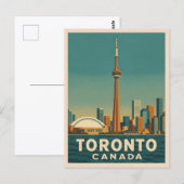 ヴィンテージトラベルトロントカナダスカイラインレトロ風光明媚 ポストカード (正面/裏面)