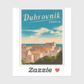 ヴィンテージトラベルドゥブロヴニククロアチアレトロ風光明媚 シール (シート)