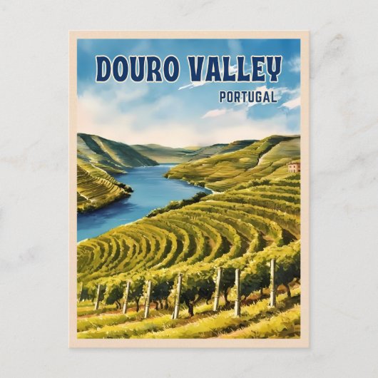 ヴィンテージトラベルドウロバレーポルトガルヴィネヤード ポストカード (正面)