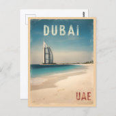 ヴィンテージトラベルドバイUAEビーチレトロ風光明媚 ポストカード (正面/裏面)