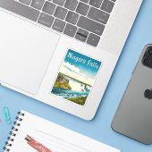 ヴィンテージトラベルナイアガラ秋レトロ風光明媚 シール (ノートパソコンとiPhone)