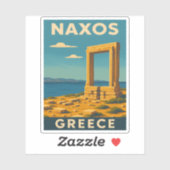ヴィンテージトラベルナクソスギリシャ沿岸レトロ風光明媚 シール (シート)