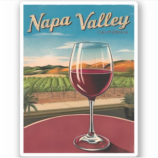 ヴィンテージトラベルナパバレーカリフォルニアレトロ風光明媚 シール (正面)