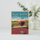 ヴィンテージトラベルナパバレーカリフォルニアレトロ風光明媚 ポストカード (スタンド正面)