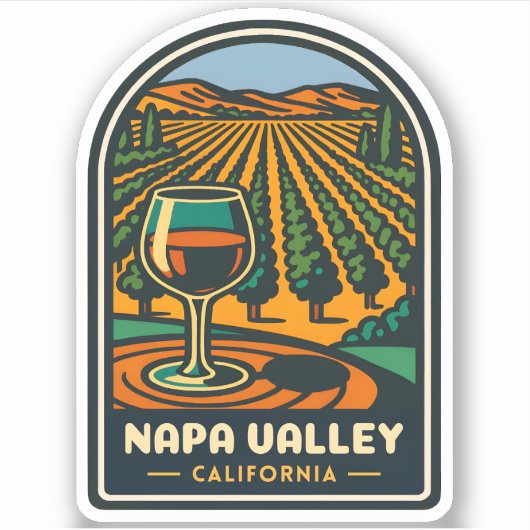ヴィンテージトラベルナパバレーカリフォルニアワイナリーレトロ シール (正面)