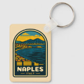 ヴィンテージトラベルナポリレトロ風光明媚な海岸線 キーホルダー (裏面)