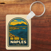 ヴィンテージトラベルナポリレトロ風光明媚な海岸線 キーホルダー (裏面)