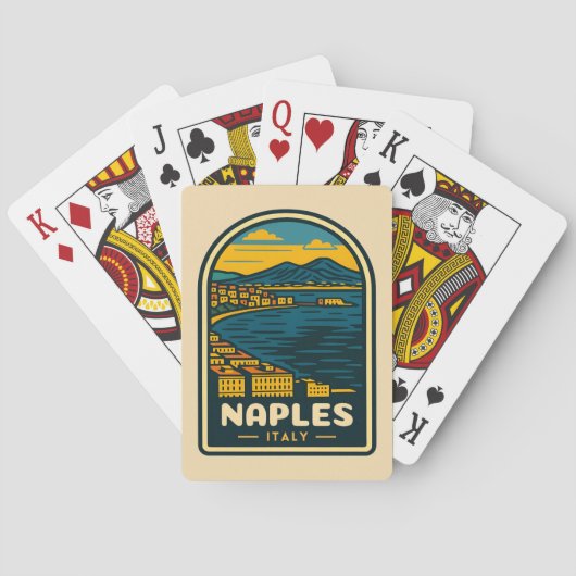 ヴィンテージトラベルナポリレトロ風光明媚な海岸線 トランプ (裏面)