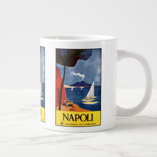 ヴィンテージトラベルナポリNaplesイタリアのマグ ジャンボコーヒーマグカップ (右)
