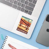 ヴィンテージトラベルナミビアアフリカレトログラフィック シール (ノートパソコンとiPhone)