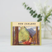 ヴィンテージトラベルニュージーランドランドスケープ先住民女性 (スタンド正面)