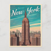 ヴィンテージトラベルニューヨークエンパイアステート建物 ポストカード (正面)