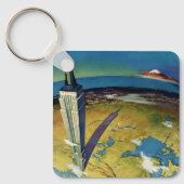 ヴィンテージトラベルニューヨークシティエンパイアステート建物 キーホルダー (正面)