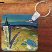 ヴィンテージトラベルニューヨークシティエンパイアステート建物 キーホルダー (裏面)